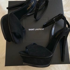YSL Saint Laurent Tribute sandals heels suede